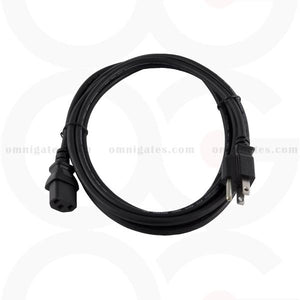 Shielded AC Power PC/Monitor Cord, 18AWG 3 Conductor, 10A 125V, NEMA5-15P/C13 Connector Cable, Black, 12 feet