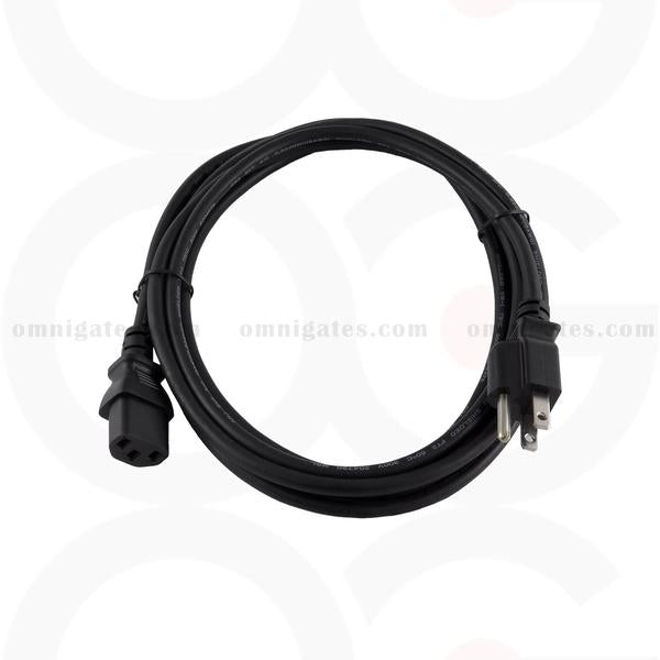 Shielded AC Power PC/Monitor Cord, 18AWG 3 Conductor, 10A 125V, NEMA5-15P/C13 Connector Cable, Black, 6 feet