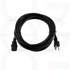 Standard AC Power PC/Monitor Cord, 16AWG, 13A 125V, NEMA5-15P/C13 Connector Cable, Black, 15 feet