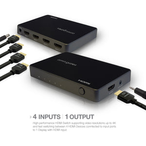 Input and Output for 4x1 HDMI Switch with audio extractor