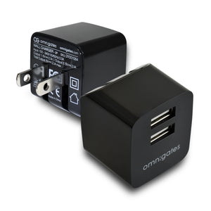 Omnigates Mach 2-Port 10.5W Wall Outlet Charger, UL listed [2Pack bundle]