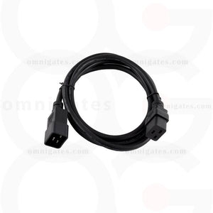 6 feet black Extension Power Cord, 14AWG, SJT, 15A/250V, C19/C20 Connector Cable