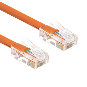 non-booted rj45 cat5e ethernet network patch cable orange