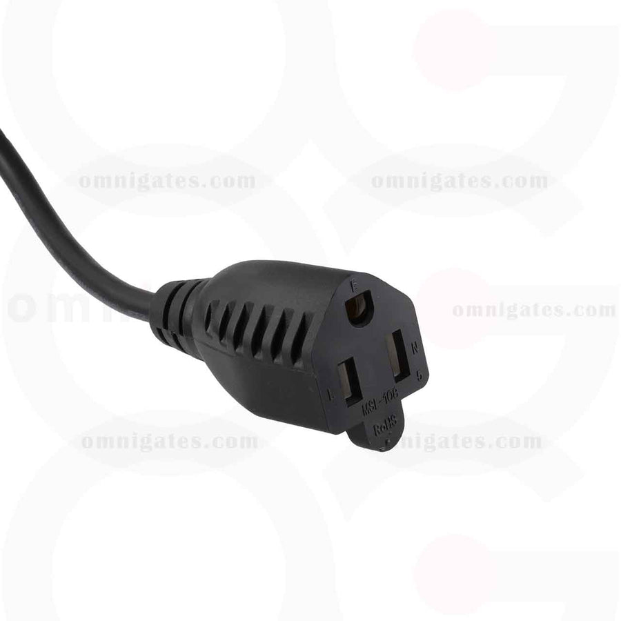 Black 1 foot AC Power Adapter Cable, 18AWG, NEMA5-15R/C14
