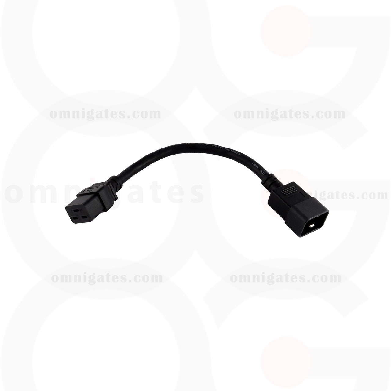 Extension Power Cord, 12AWG, SJT, 20A 250V, C19/C20 Connector Cable, black