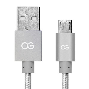 silver Premium High Speed USB A To Micro-5pin Sync/Charging Cable Metallic