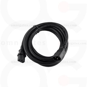black 10 feet Power Cord Extension, PC/Monitor, 14AWG, 15A 250V, C13/C14 Connector Cable