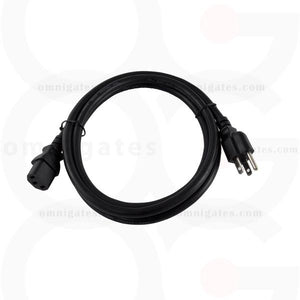 Standard AC Power PC/Monitor Cord, 14AWG, 15A 125V, NEMA5-15P/C13 Connector Cable, Black, 10 feet
