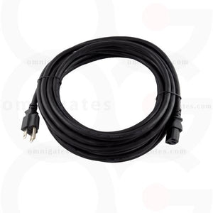 Standard AC Power PC/Monitor Cord, 14AWG, 15A 125V, NEMA5-15P/C13 Connector Cable, Black, 25 feet