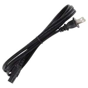 6ft 2 Prong Power Cord NEMA1-15P/C7 Connector Cable Polarized for Notebook and Other Home appliances-Available 1ft-15ft in Length (6ft, Black-Single)