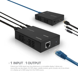 HDMI® Extender over single 328ft/100m CAT6 (TCP/IP) with IR - omnigates.com