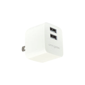Omnigates Mach 2-Port 10.5W Wall Outlet Charger, UL listed