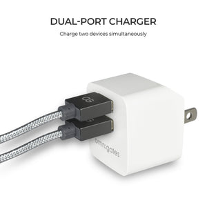 Omnigates Mach 2-Port 10.5W Wall Outlet Charger, UL listed