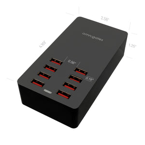 dimensions of omnigates black 8 Port USB Smart Charger
