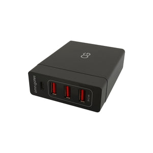 side view of omnigates black 4 Port with USB type c Smart Charger