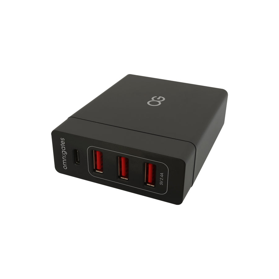 Omnigates Mach 4-Port w. USB-C PD (Power Delivery) Smart Charger w. Smart IC