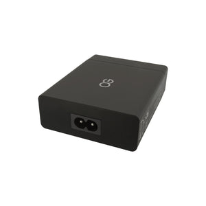 back view of omnigates black 4 Port with USB type c Smart Charger