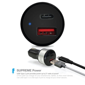 Omnigates 2-Port USB Car Charger with Type-C [32W]