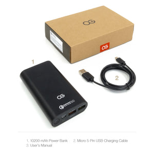 Omnigates 10200mAh Portable Battery with Qualcomm Quick Charge 3.0