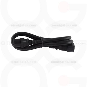 black 3 feet Power Cord Extension, PC/Monitor, 14AWG, 15A 250V, C13/C14 Connector Cable