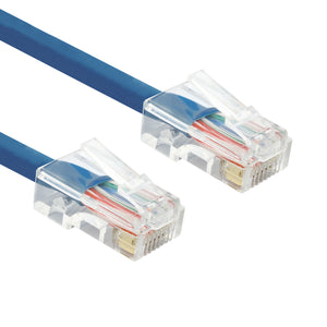 non-booted rj45 cat5e ethernet network patch cable blue