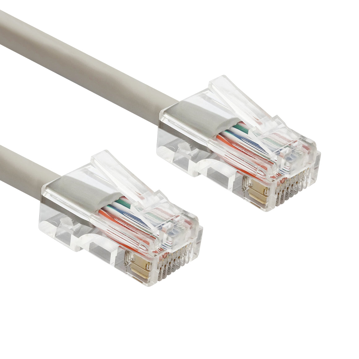 non-booted rj45 cat5e ethernet network patch cable gray