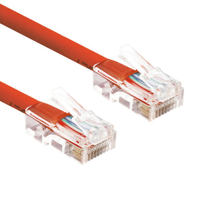 non-booted rj45 cat5e ethernet network patch cable red