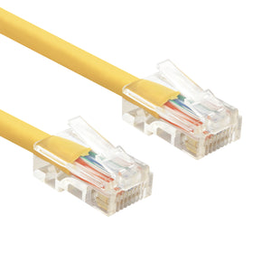 non-booted rj45 cat5e ethernet network patch cable yellow