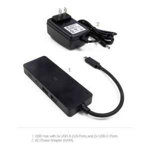 Omnigates Type-C USB Hub - 5 USB 3.0 Ports and 2 Type-C Ports