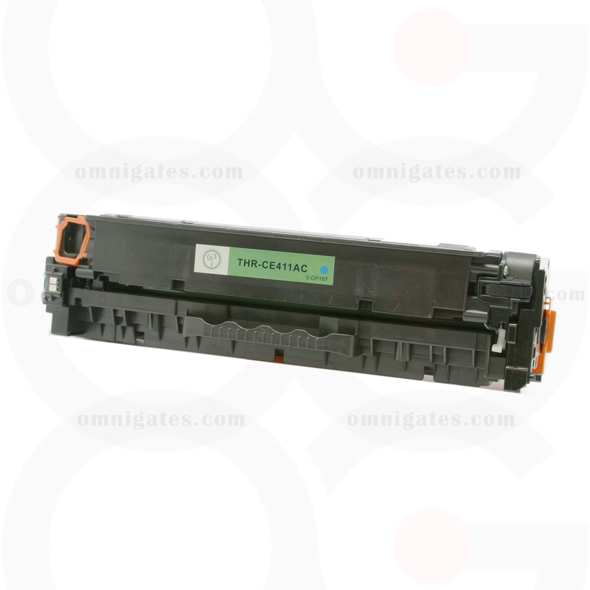 front view of cyan OGP Compatible HP CE411AC Laser Toner Cartridge