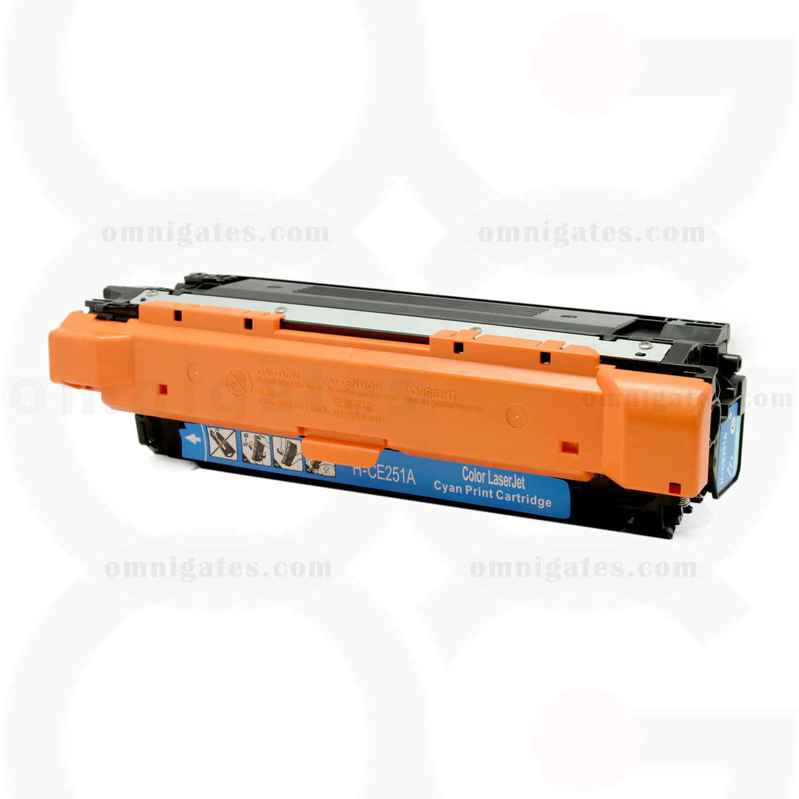 front view of cyan OGP Remanufactured HP CE251A Laser Toner Cartridge