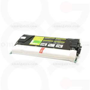 front view of yellow OGP Remanufactured Lexmark C5220YS Laser Toner Cartridge