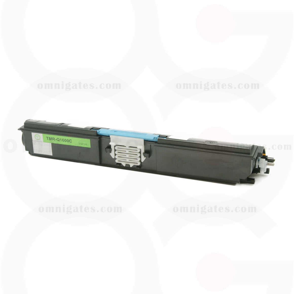 front view of cyan OGP Remanufactured Minolta A0V30HF (Q1600C) Laser Toner Cartridge