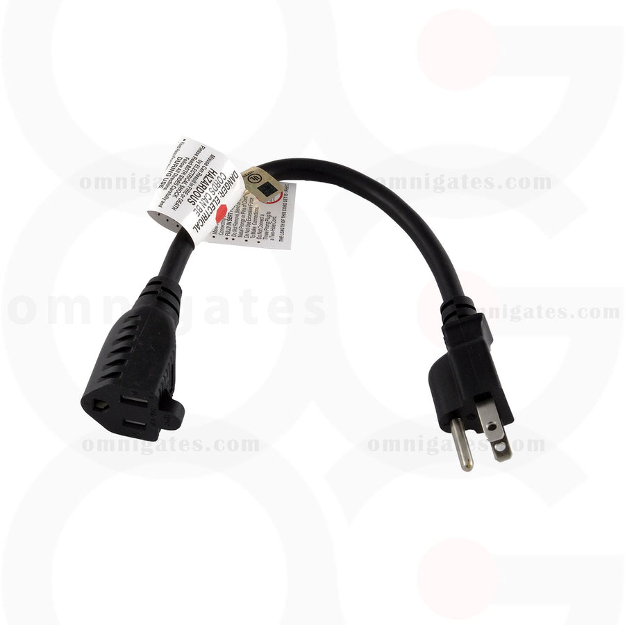 Standard Power Cord Extension,16AWG, SJT, 13A/125V, NEMA5-15P/NEMA5-15R Connector Cable, Black