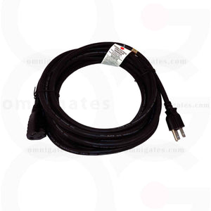 Power Cord Extension, 14AWG SJTW, 15A/250V, NEMA5-15P/NEMA5-15R Connector Cable, Black