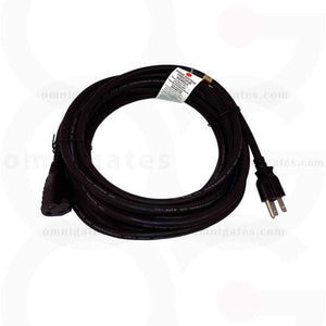 Power Cord Extension, 12AWG SJTW, 15A/250V, NEMA5-15P/NEMA5-15R Connector Cable, Black, 100ft