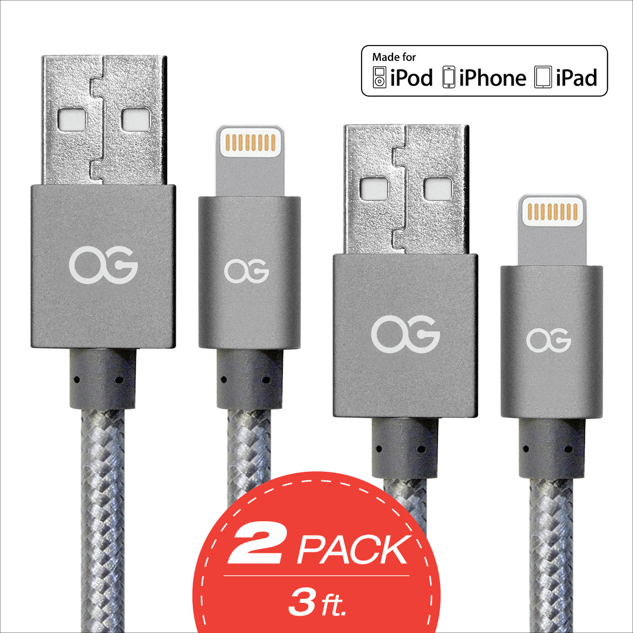  USB C to Lightning Cable 2Pack 3FT [Apple MFi