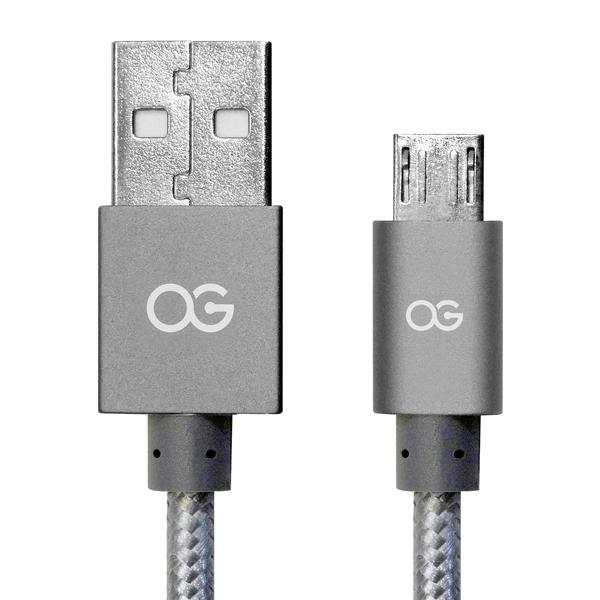 silver and gray Premium High Speed USB A To Micro-5pin Sync/Charging Cable Metallic 4 pack
