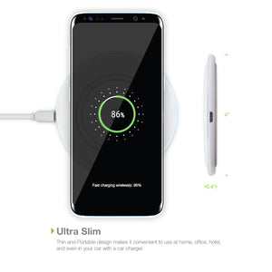 [2Pack] Fast Wireless Charging Pad, Black and White